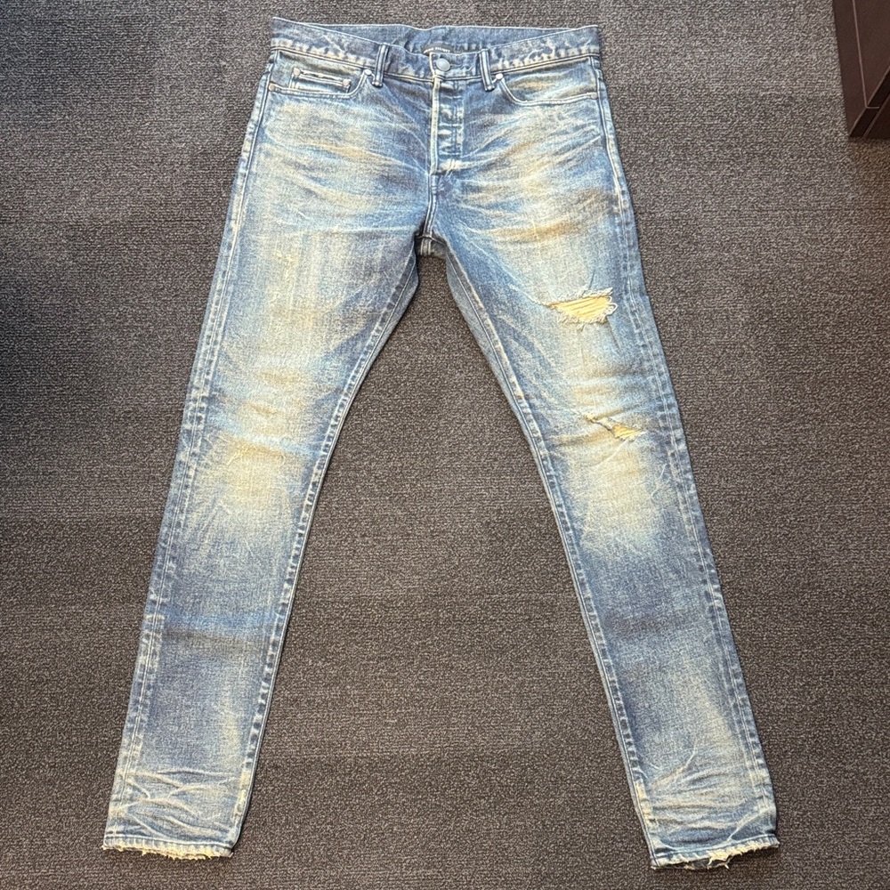 John Elliott Light Blue Distressed Skinny Jeans - The Cast 2/ Gulch